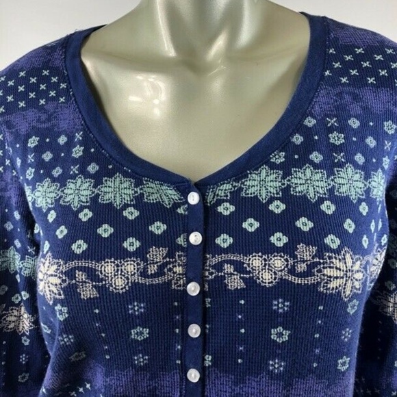 Victoria's Secret Fair Isle Thermal Knit Henley - Picture 3 of 7